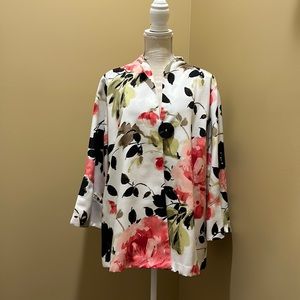 IC by Connie K white/floral-multi jacket XXL